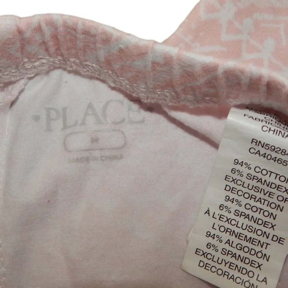 The Children's Place girls medium 7/8 pink white tribal print leggings stretch